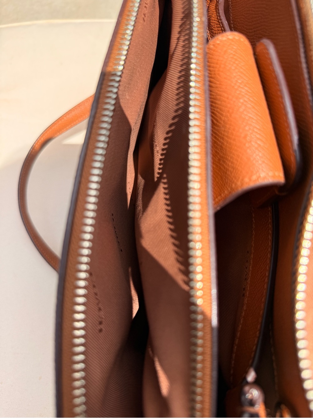 Coach Signature Leather Tote Bag in Saddle Brown 👜 - Picture 8 of 10